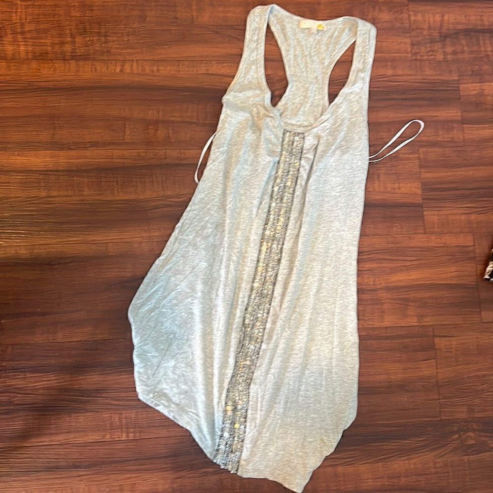 C&C California Gray Tank Size Small - Silver Metal Stitching - Gray Racerback